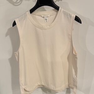 Athleta Women's Sleeveless Crewneck Muscle Tee in Soft Cream